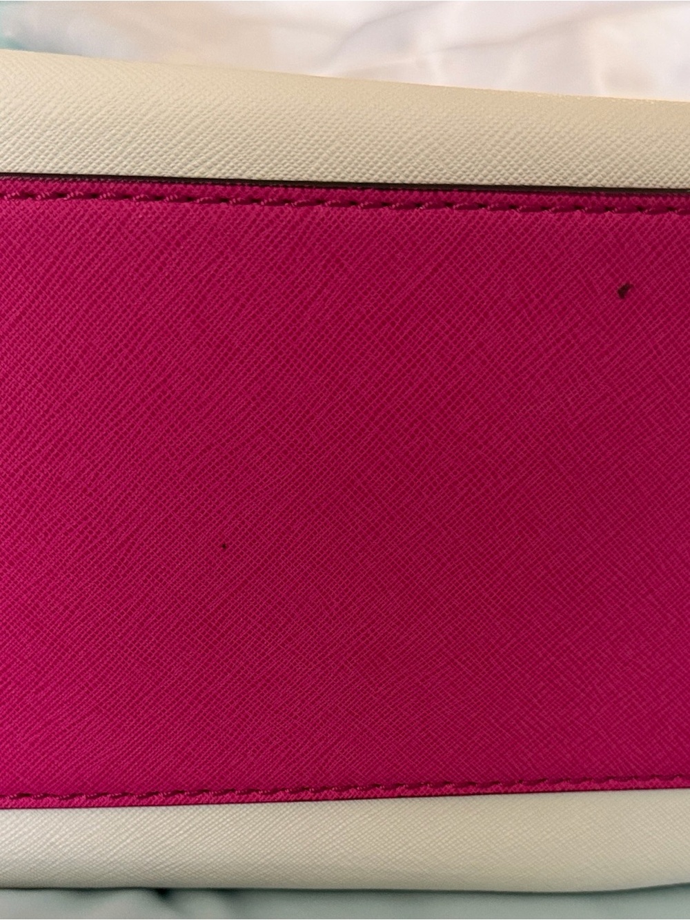 Michael Kors Hot Pink, Cream & Black Saffiano Leather Tote - Picture 10 of 11
